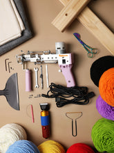 Full AK-1 Tufting Starter Basic Kit including gun, large frame, fabric, trimmer, and yarn cones for rug making