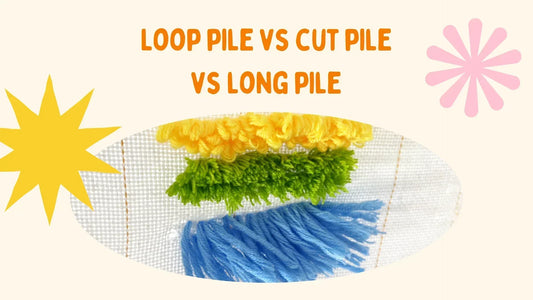 Cover image comparing loop pile, cut pile, and long pile rug textures with tufted samples displayed side by side.