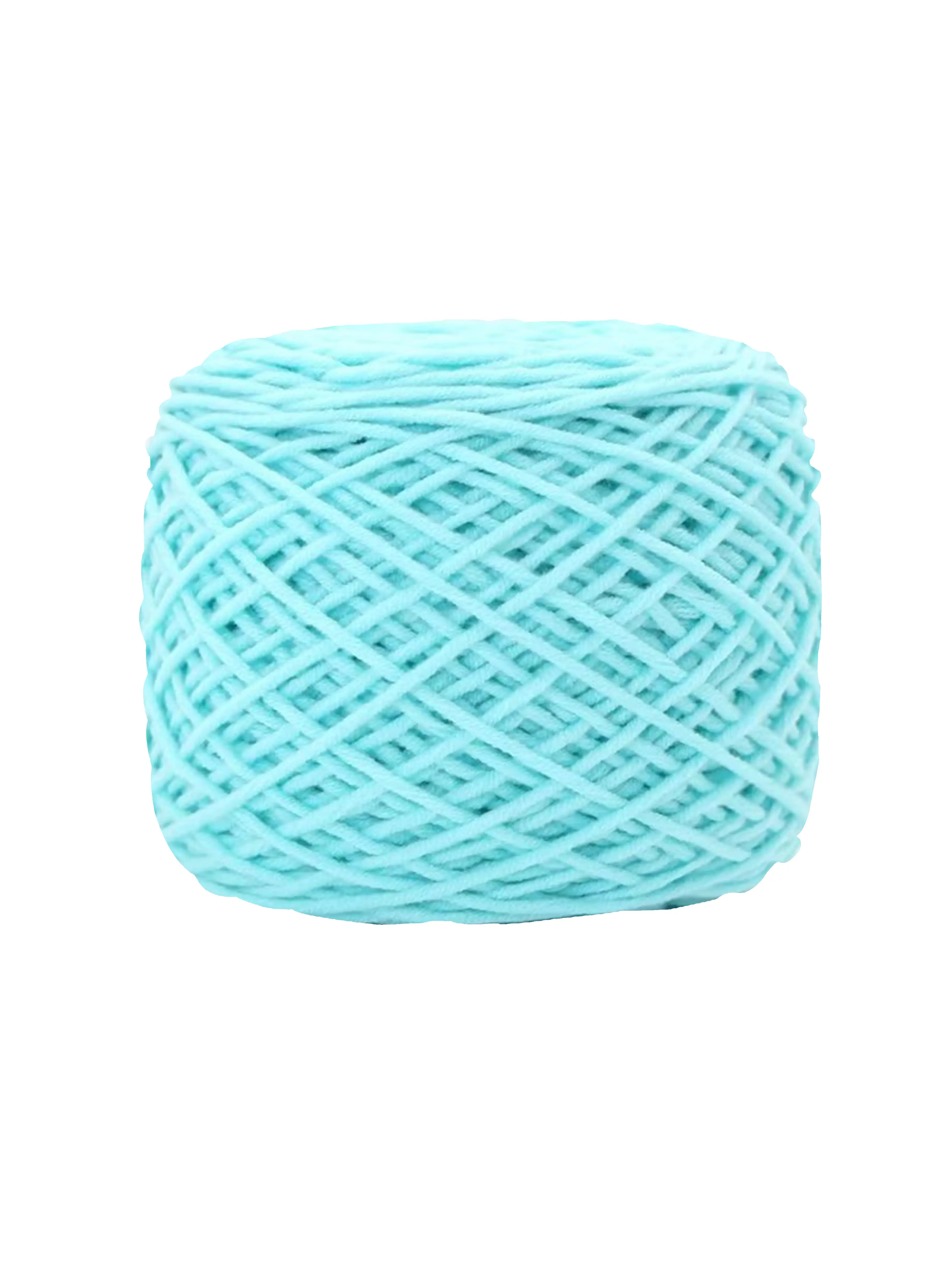 Aqua blue tufting yarn with cool bright color tone and fiber detail
