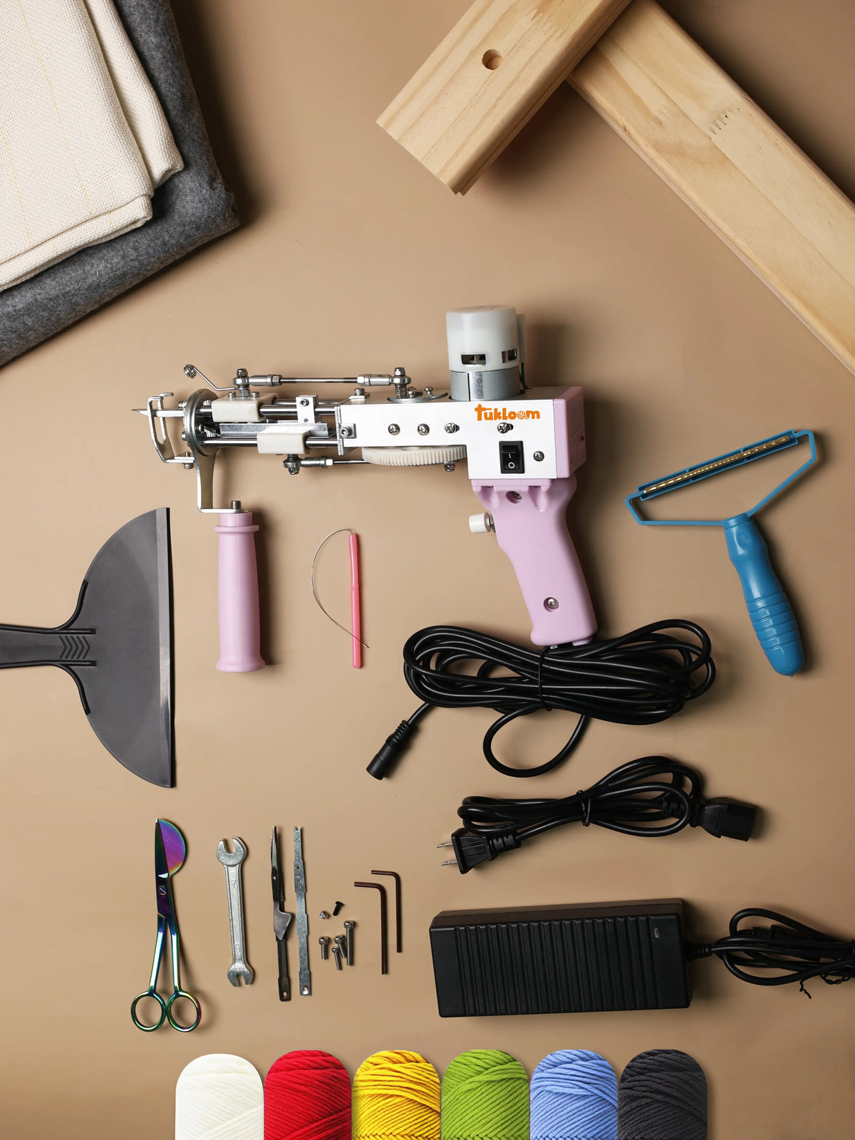 TukLoom Tufting Starter Saver Kit with AK-1 Gun, frame, yarn, and full tufting tools for beginners